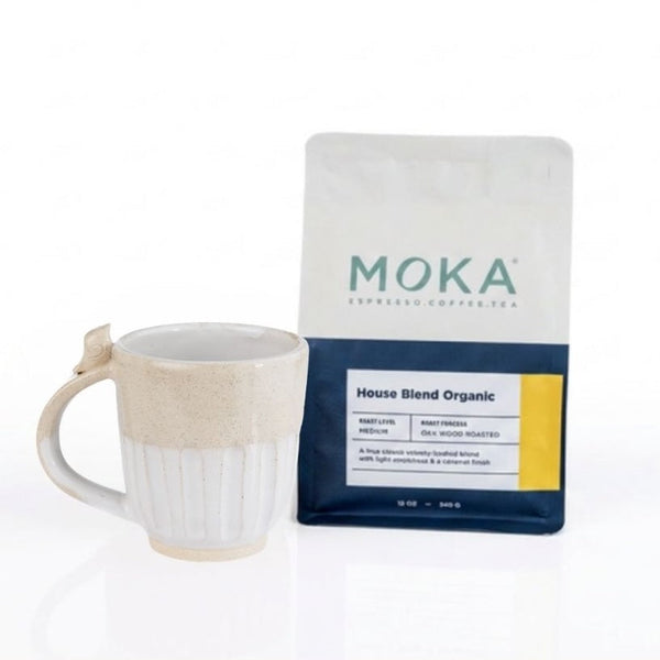 Half and Half Bird Mug + MOKA Coffee