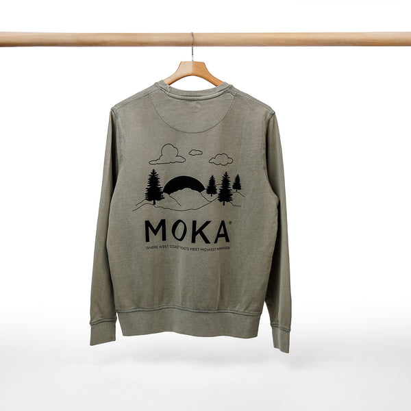 MOKA Organic French Terry Sweatshirt Sage Back